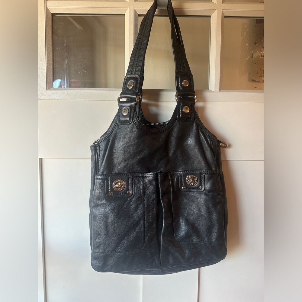 Black Leather Marc Jacob’s Casual Tote Bag